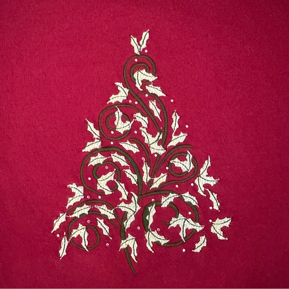 Vintage Women's Christmas Tree Maroon Sweater M&C Sportswear Size XLarge - Picture 3 of 7